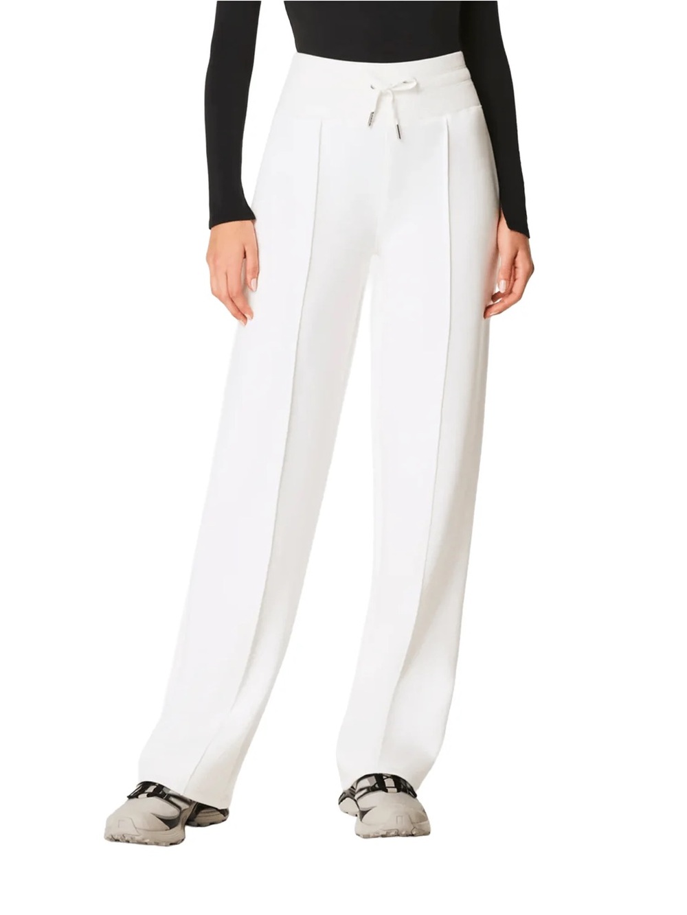 Spanx Sz S AirEssentials Heavyair Straight Leg Sweatpants white Powder